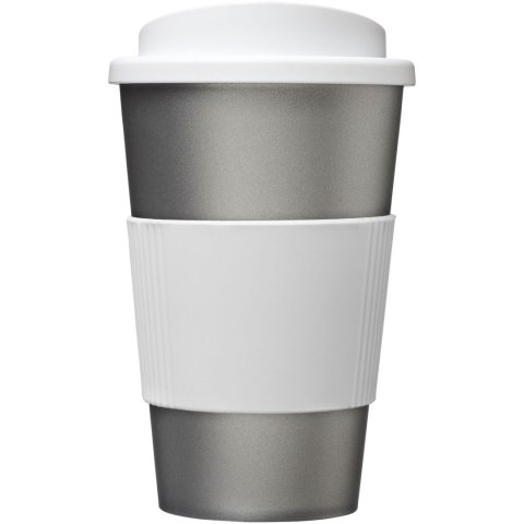 Kubek termiczny z serii Americano® o pojemności 350 ml z uchwytem srebrny, biały Kubek termiczny z serii Americano® o pojemności 350 ml z uchwytem srebrny, biały