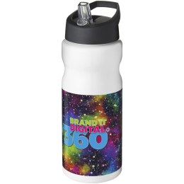 Bidon H2O Base® o pojemności 650 ml z wieczkiem z słomką biały, czarny