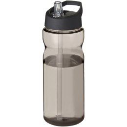 Bidon H2O Base® o pojemności 650 ml z wieczkiem z słomką charcoal, czarny