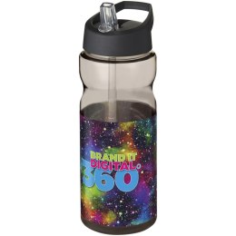 Bidon H2O Base® o pojemności 650 ml z wieczkiem z słomką charcoal, czarny