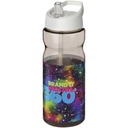 Bidon H2O Base® o pojemności 650 ml z wieczkiem z słomką ciemnografitowy, biały