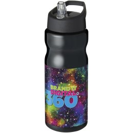 Bidon H2O Base® o pojemności 650 ml z wieczkiem z słomką czarny