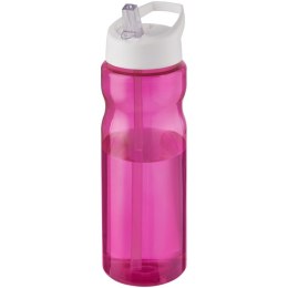 Bidon H2O Base® o pojemności 650 ml z wieczkiem z słomką magenta, biały