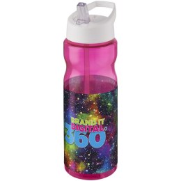 Bidon H2O Base® o pojemności 650 ml z wieczkiem z słomką magenta, biały