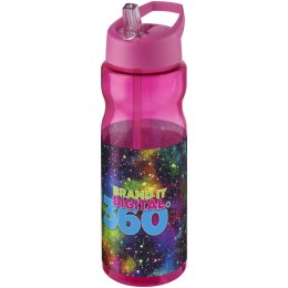 Bidon H2O Base® o pojemności 650 ml z wieczkiem z słomką magenta, magenta