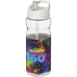 Bidon H2O Base® o pojemności 650 ml z wieczkiem z słomką przezroczysty, biały