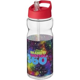 Bidon H2O Base® o pojemności 650 ml z wieczkiem z słomką przezroczysty, czerwony