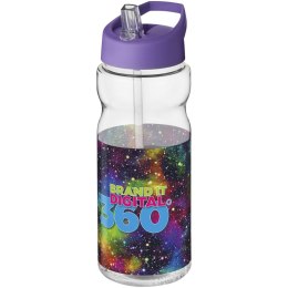 Bidon H2O Base® o pojemności 650 ml z wieczkiem z słomką przezroczysty, fioletowy