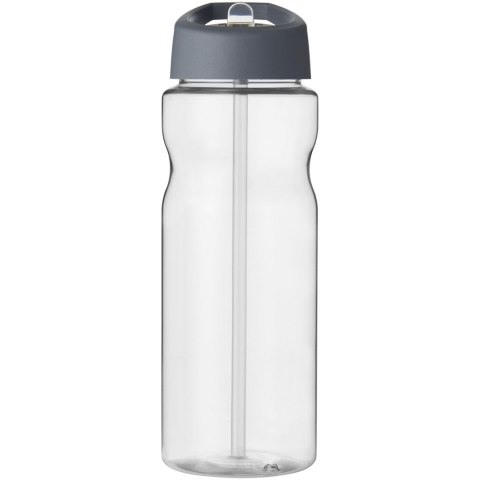 Bidon H2O Base® o pojemności 650 ml z wieczkiem z słomką przezroczysty, szary sztormowy
