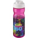 Bidon H2O Base® o pojemności 650 ml z wieczkiem zaciskowym magenta, biały