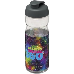 Bidon H2O Base® o pojemności 650 ml z wieczkiem zaciskowym przezroczysty, szary