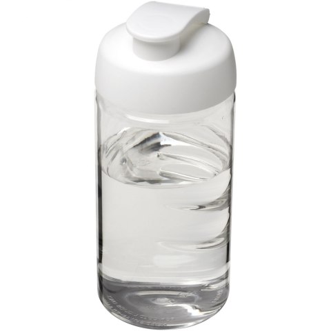 Bidon H2O Bop® o pojemności 500 ml z wieczkiem zaciskowym przezroczysty, biały