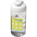 Bidon H2O Bop® o pojemności 500 ml z wieczkiem zaciskowym przezroczysty, biały