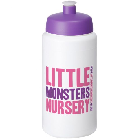 Bidon Baseline® Plus o pojemności 500 ml ze sportowym wieczkiem i uchwytem biały, fioletowy