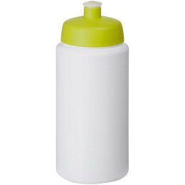 Bidon Baseline® Plus o pojemności 500 ml ze sportowym wieczkiem i uchwytem biały, limonka