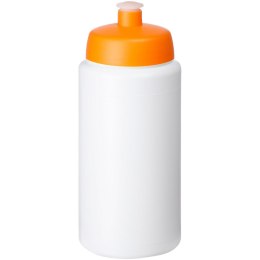 Bidon Baseline® Plus o pojemności 500 ml ze sportowym wieczkiem i uchwytem biały, pomarańczowy