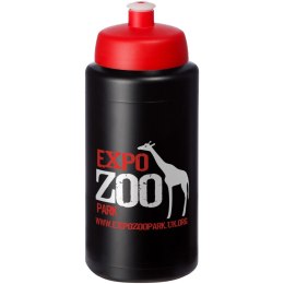 Bidon Baseline® Plus o pojemności 500 ml ze sportowym wieczkiem i uchwytem czarny, czerwony