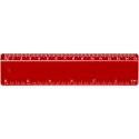 Linijka Renzo o długości 15 cm wykonana z tworzywa sztucznego czerwony