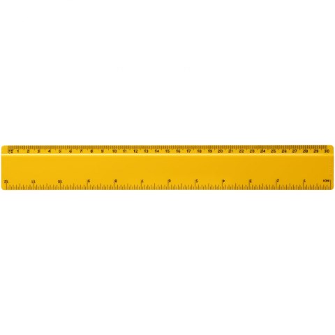 Linijka Renzo o długości 30 cm wykonana z tworzywa sztucznego żółty