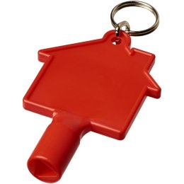 Klucz do skrzynki licznika w kształcie domku Maximilian z brelokiem czerwony