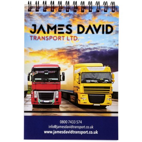 Notatnik Desk-Mate® w formacie A6 z przedziałką biały, czarny