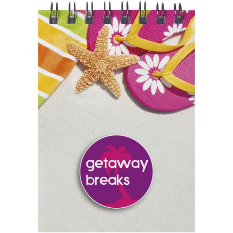 Notatnik Desk-Mate® w formacie A7 z przedziałką biały, czarny