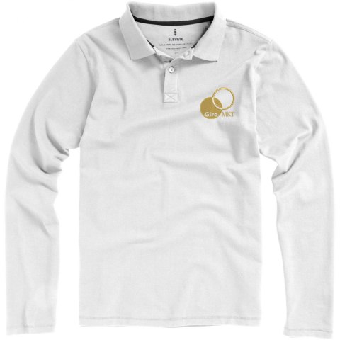 Męskie polo Oakville z długim rękawem biały