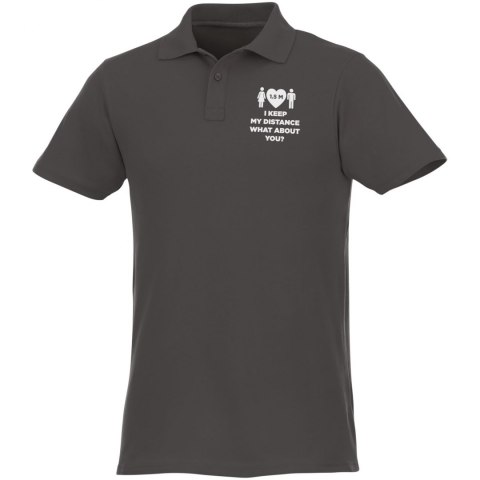 Helios - koszulka męska polo z krótkim rękawem szary sztormowy