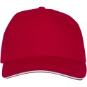 Rozowy, 5-panelowa czapka CETO czerwony