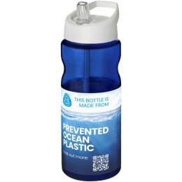 Bidon H2O Eco o pojemności 650 ml z wieczkiem z dzióbkiem niebieski, biały