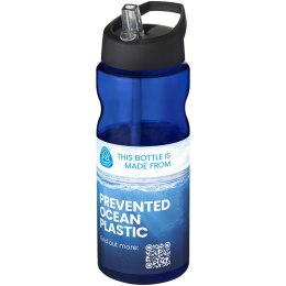 Bidon H2O Eco o pojemności 650 ml z wieczkiem z dzióbkiem niebieski, czarny