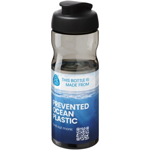 Bidon H2O Eco o pojemności 650 ml z wieczkiem zaciskowym charcoal, czarny