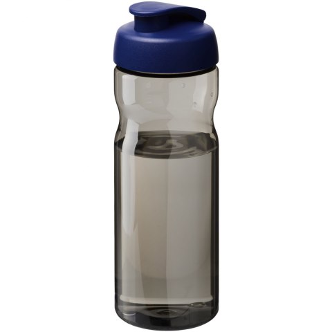 Bidon H2O Eco o pojemności 650 ml z wieczkiem zaciskowym ciemnografitowy, błękit królewski