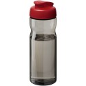 Bidon H2O Eco o pojemności 650 ml z wieczkiem zaciskowym ciemnografitowy, czerwony