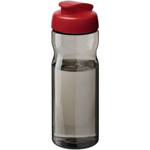 Bidon H2O Eco o pojemności 650 ml z wieczkiem zaciskowym ciemnografitowy, czerwony