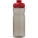 Bidon H2O Eco o pojemności 650 ml z wieczkiem zaciskowym ciemnografitowy, czerwony