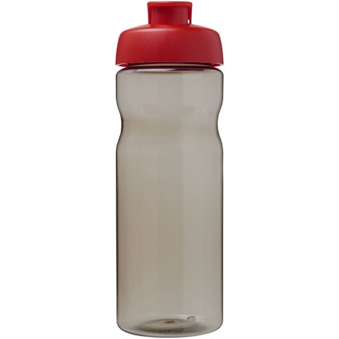 Bidon H2O Eco o pojemności 650 ml z wieczkiem zaciskowym ciemnografitowy, czerwony