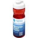Bidon H2O Eco o pojemności 650 ml z wieczkiem zaciskowym czerwony, biały