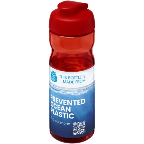 Bidon H2O Eco o pojemności 650 ml z wieczkiem zaciskowym czerwony, czerwony