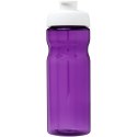 Bidon H2O Eco o pojemności 650 ml z wieczkiem zaciskowym fioletowy, biały