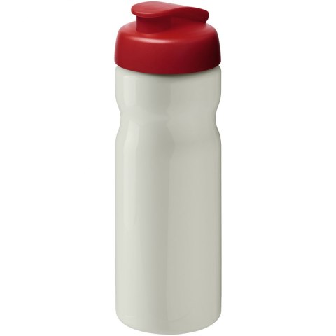 Bidon H2O Eco o pojemności 650 ml z wieczkiem zaciskowym kość słoniowa, czerwony