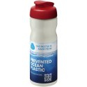 Bidon H2O Eco o pojemności 650 ml z wieczkiem zaciskowym kość słoniowa, czerwony