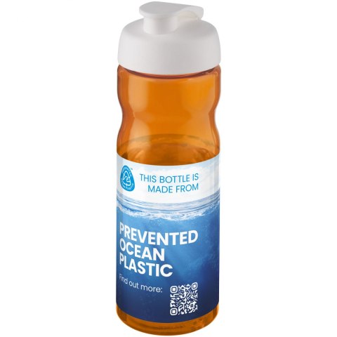 Bidon H2O Eco o pojemności 650 ml z wieczkiem zaciskowym pomarańczowy, biały