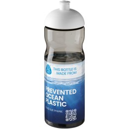 Bidon H2O Eco o pojemności 650 ml z wypukłym wieczkiem ciemnografitowy, biały