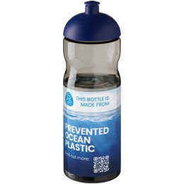 Bidon H2O Eco o pojemności 650 ml z wypukłym wieczkiem ciemnografitowy, błękit królewski