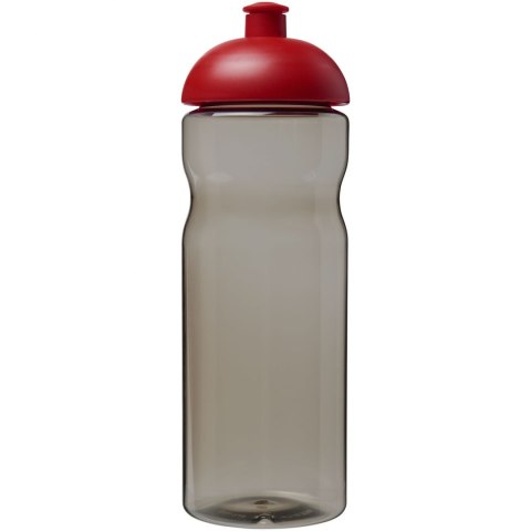 Bidon H2O Eco o pojemności 650 ml z wypukłym wieczkiem ciemnografitowy, czerwony