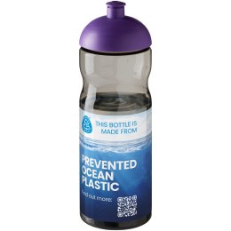 Bidon H2O Eco o pojemności 650 ml z wypukłym wieczkiem ciemnografitowy, fioletowy