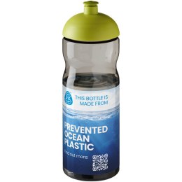 Bidon H2O Eco o pojemności 650 ml z wypukłym wieczkiem ciemnografitowy, zielony limonkowowy