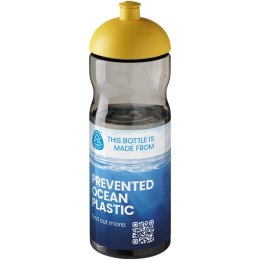 Bidon H2O Eco o pojemności 650 ml z wypukłym wieczkiem ciemnografitowy, żółty