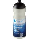 Bidon H2O Eco o pojemności 650 ml z wypukłym wieczkiem kość słoniowa, czarny